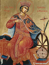 Load image into Gallery viewer, Icon of Holy Great Martyr Catherine of Alexandria, candle placement