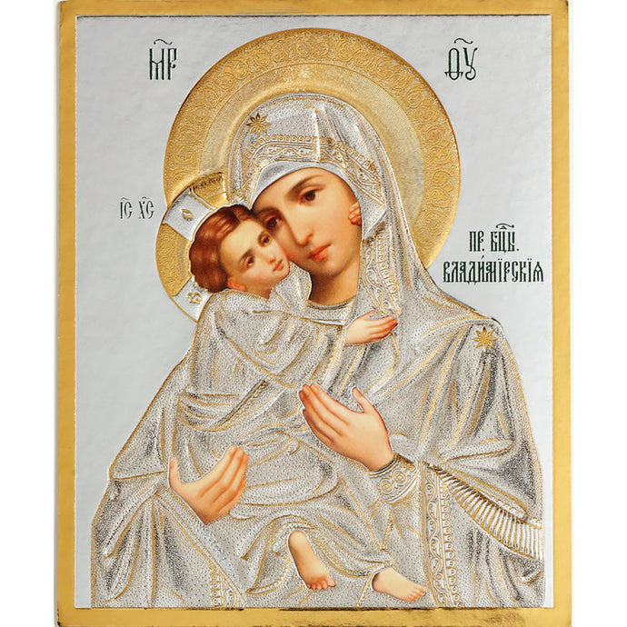 Virgin of Vladimir Icon, Gold Embossed