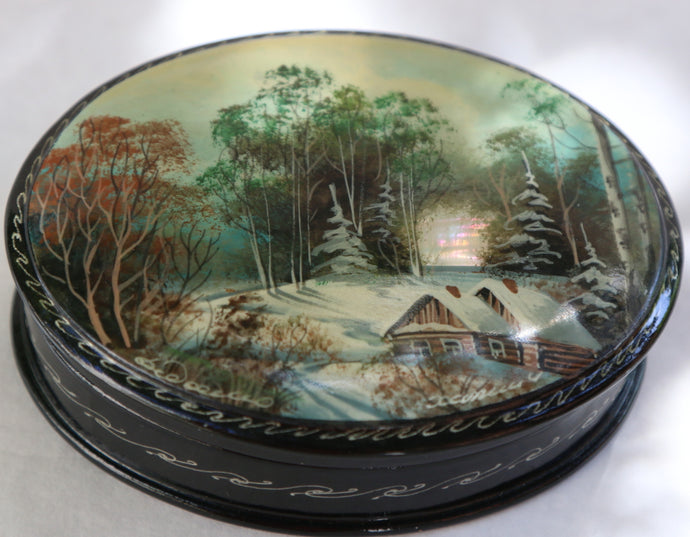 Mother Of Pearl Fedoskino Russian Lacquer Box