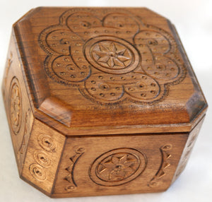 Jewelry Box, Hand Carved Wooden