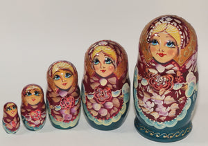 Matryoshka, "Blonde with Pink Flowers"