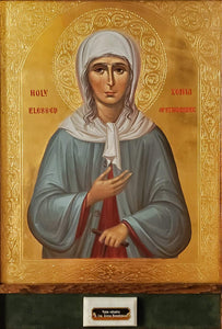 Icon of Blessed Ksenia of Petersburg, candle placement